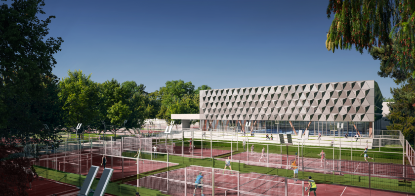 vue des terrains du nouveau Sporting Vichy Tennis Padel