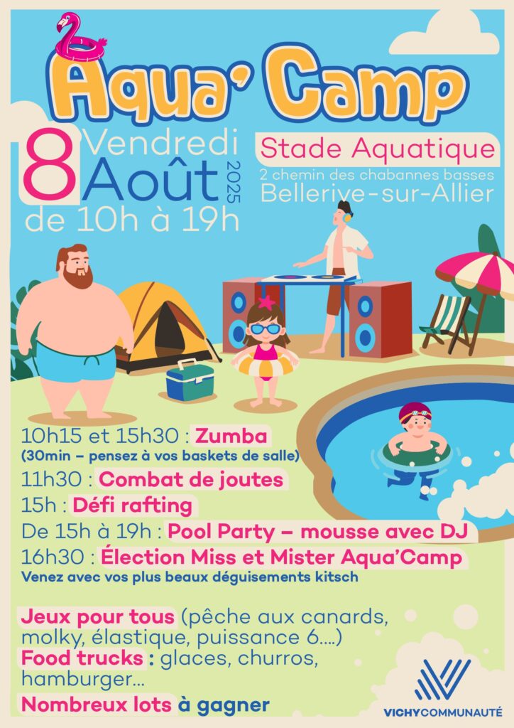 Programme animation Aquacamp au Stade Aquatique
